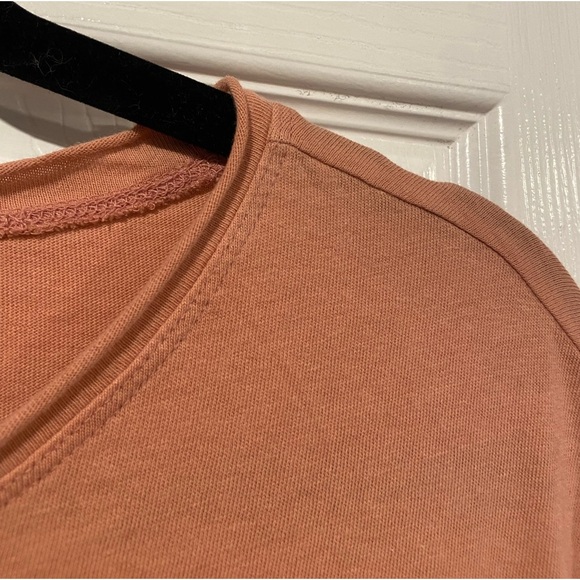 NWOT Madewell Size XS Pink Clay Short Sleeve Crew Split Hem Pocket Tee Shirt - Picture 4 of 11